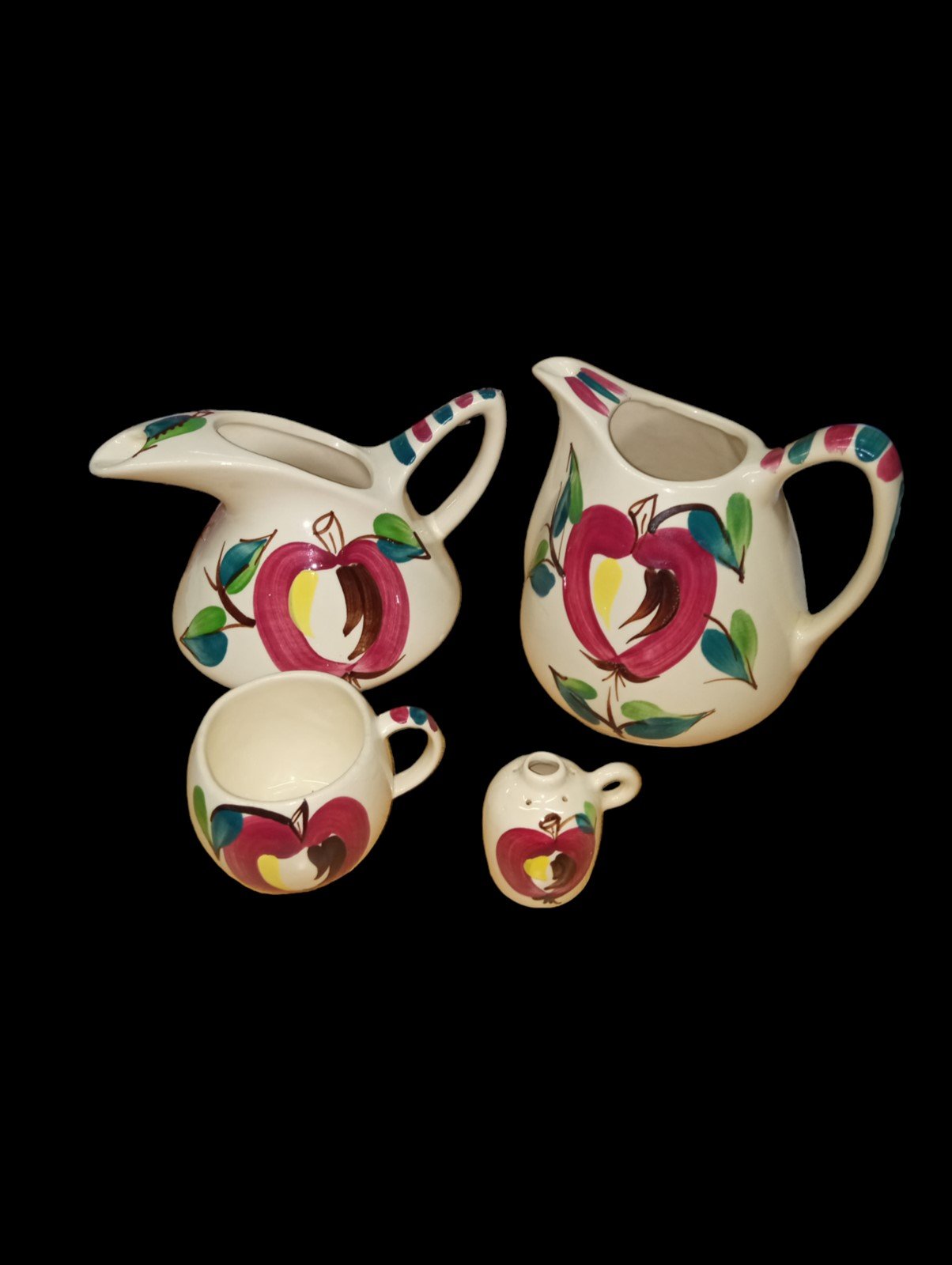 Servingware Antique Purinton Slip Wear Vintage Apple and Pear 13 Pieces