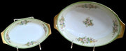 Dinnerware Antique Meito Made in Japan Vintage 44 Pieces Floral Green Rim Design