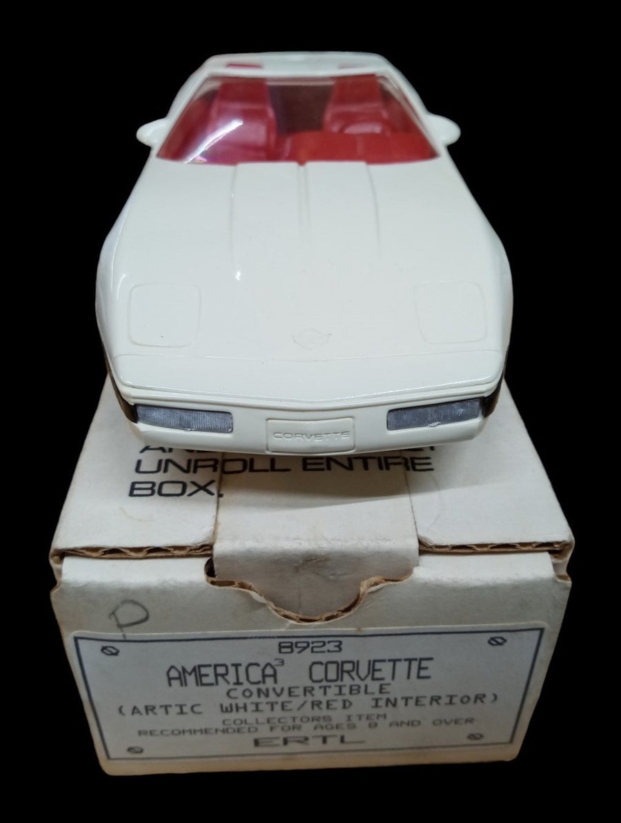 Ertl 1992 Corvette Arctic White Model Car Vintage Collectible Automotive Decor