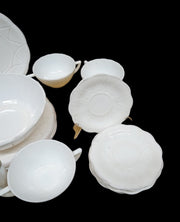 Hazel Atlas Newport Platonite White Dinner Set Vintage Collectible Display