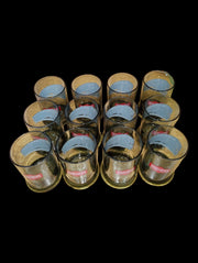Drinking Glasses Antique Shawmut Line Vintage Set of 12 Fade to Black Red Logo