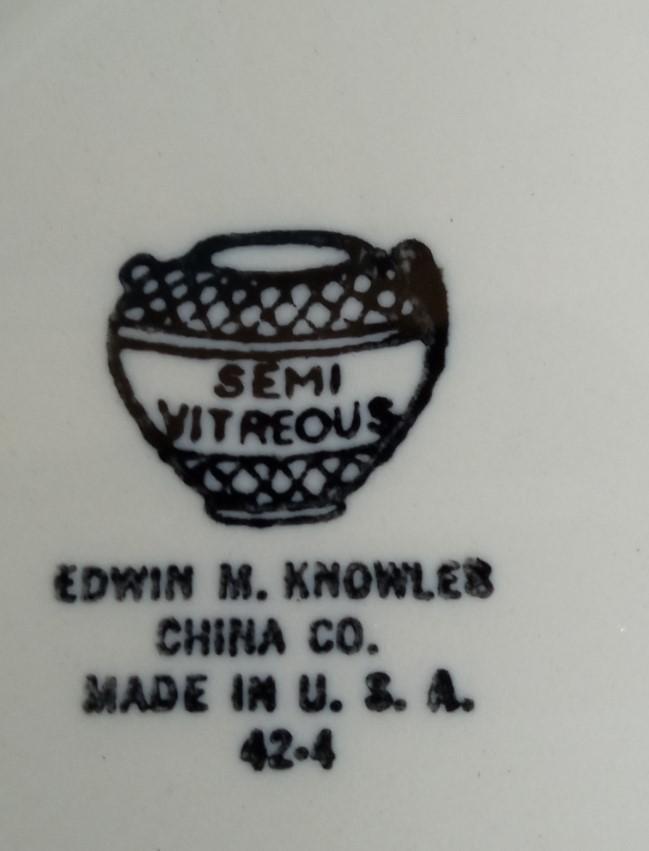 Dinnerware Antique Edwin M. Knowles China Company Vintage Semi-Vitreous 42-4