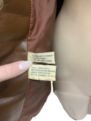 Leather Jacket Brown Vinyl Vintage Novina 1970s Size Small Coat Mr. Murray