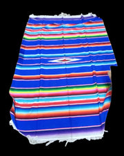 Saltillo Blanket Multicolor Vintage Collectible Decorative Mexican Bedding
