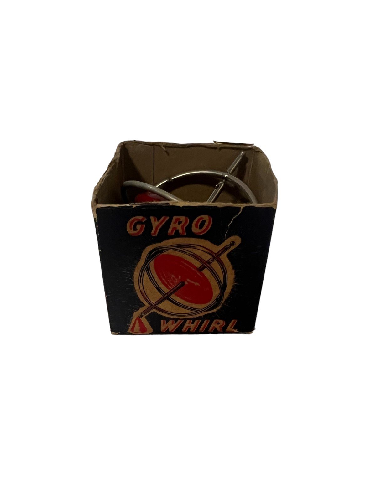 Gyro Whirl Metal Gyroscope Toy Red Langson LMCO Chicago IL No.46 With Box