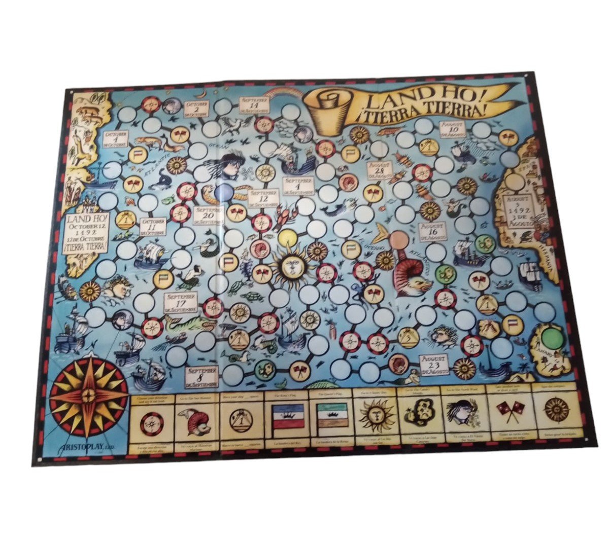 Aristoplay Land Ho Discovery Of America Board Game Vintage Educational