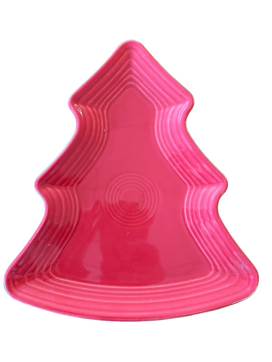Fiesta - Scarlet Red Tree Plate Homer Laughlin Ceramic Christmas Platter Serving