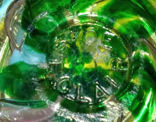 Joe St Claire Bell Shaped Glass Green Floral Paperweight Vintage Collectible