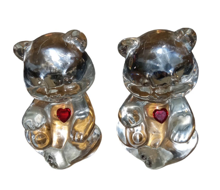 Fenton Glass April Birthday Bear Statues Vintage Collectible Cute Gift Idea