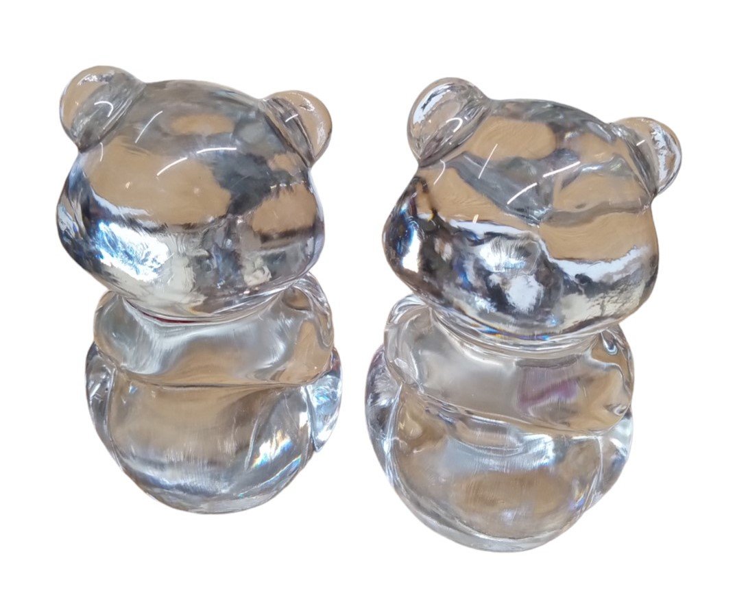 Fenton Glass April Birthday Bear Statues Vintage Collectible Cute Gift Idea