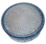 Blue Candy Dish with Lid Antique Indiana Glass Vintage Princess Diamond Pattern