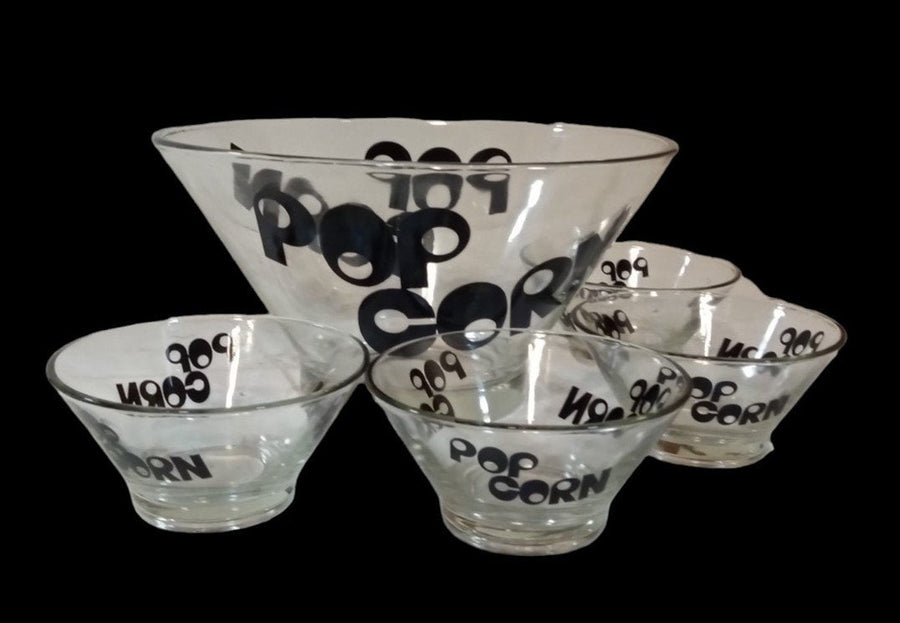 Popcorn Glass Bowls Wheaton Set Of 5 Vintage Collectible Serveware Kitchenware
