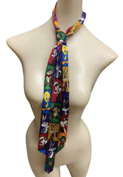 Looney Tunes Mania Tie 1993 Silk Vintage Accessory Bugs Bunny Taz Tweety