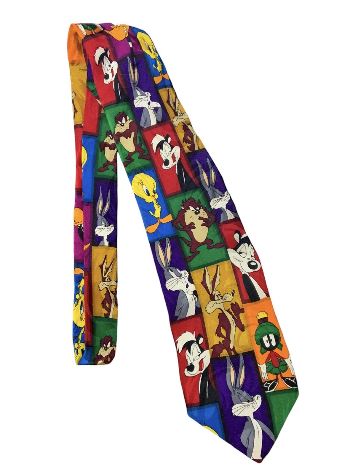 Looney Tunes Mania Tie 1993 Silk Vintage Accessory Bugs Bunny Taz Tweety