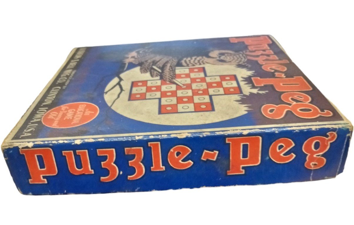 Lubbers & Bell Puzzle Peg Game Vintage Collectible Educational Skill Game