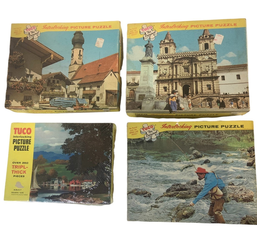 Puzzle Lot of 4 Vintage Tuco Jigsaw Pictures 250-500 Pieces