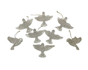 Dove Ornaments Set of 7 Clear Acrylic Christmas Tree Decor Classy Gold String