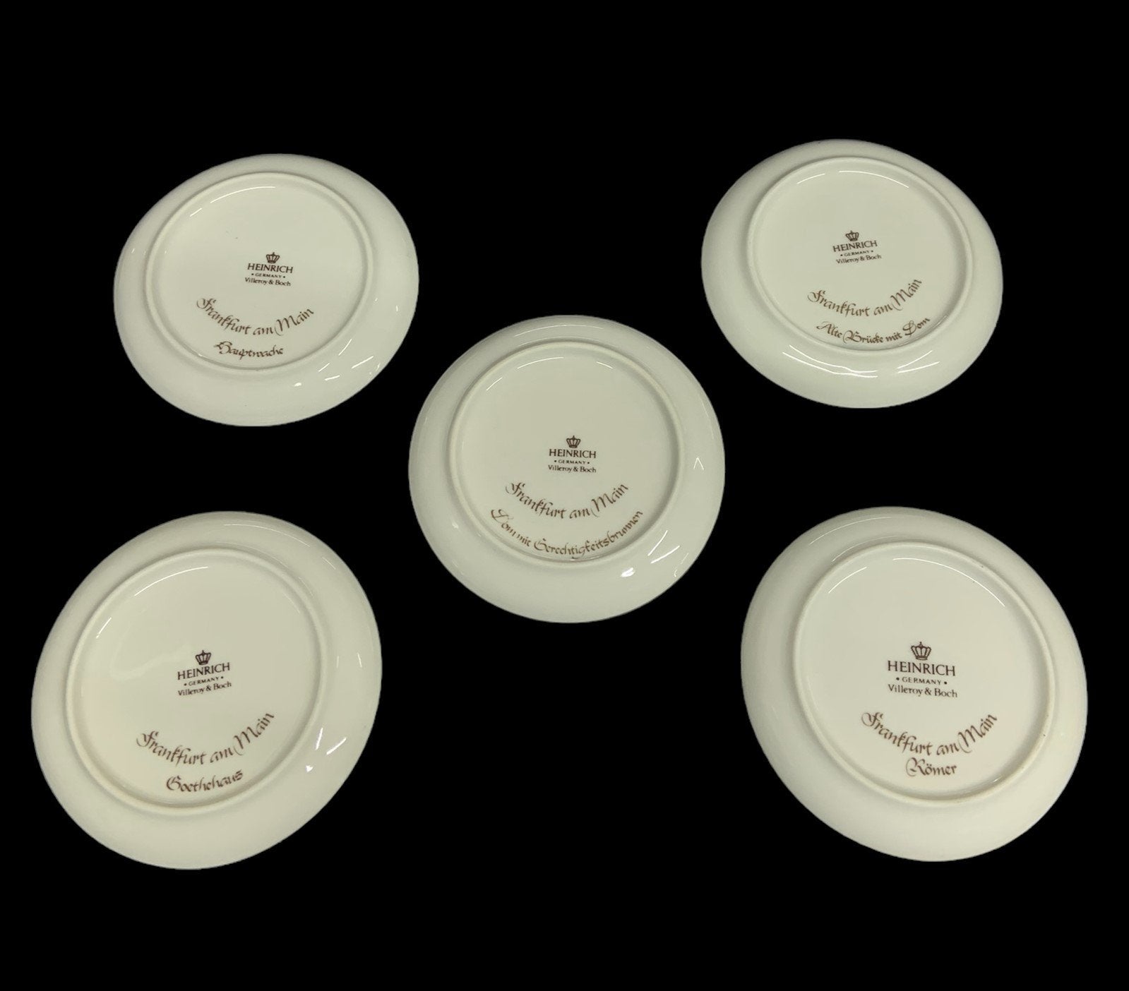 Villeroy & Boch Germany Coasters 5 Porcelain 4" Frantfurt an Main Decor Plates