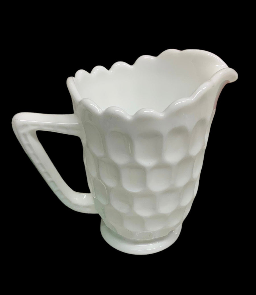 Milk Glass Lot Fenton Hobnail Bell Bowl Pitcher Jam Jar White Dinnerware