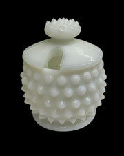Milk Glass Lot Fenton Hobnail Bell Bowl Pitcher Jam Jar White Dinnerware