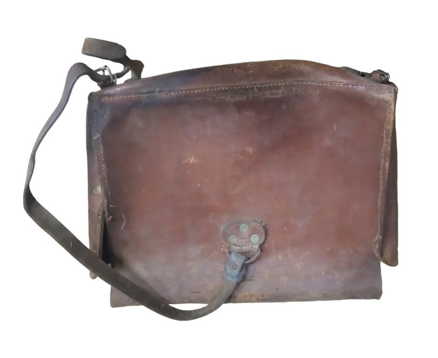Leather Brown Satchel Vintage Antique Collectible Fashion Accessory Apparel
