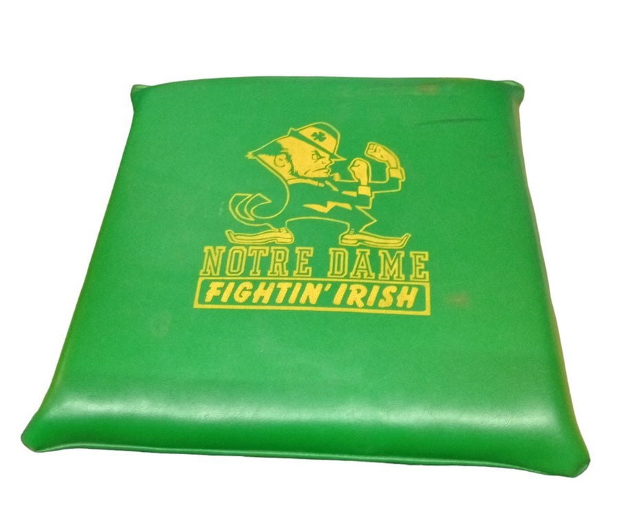 Notre Dame Fightin' Irish Green Seat Cushion Vintage Collectible Sports