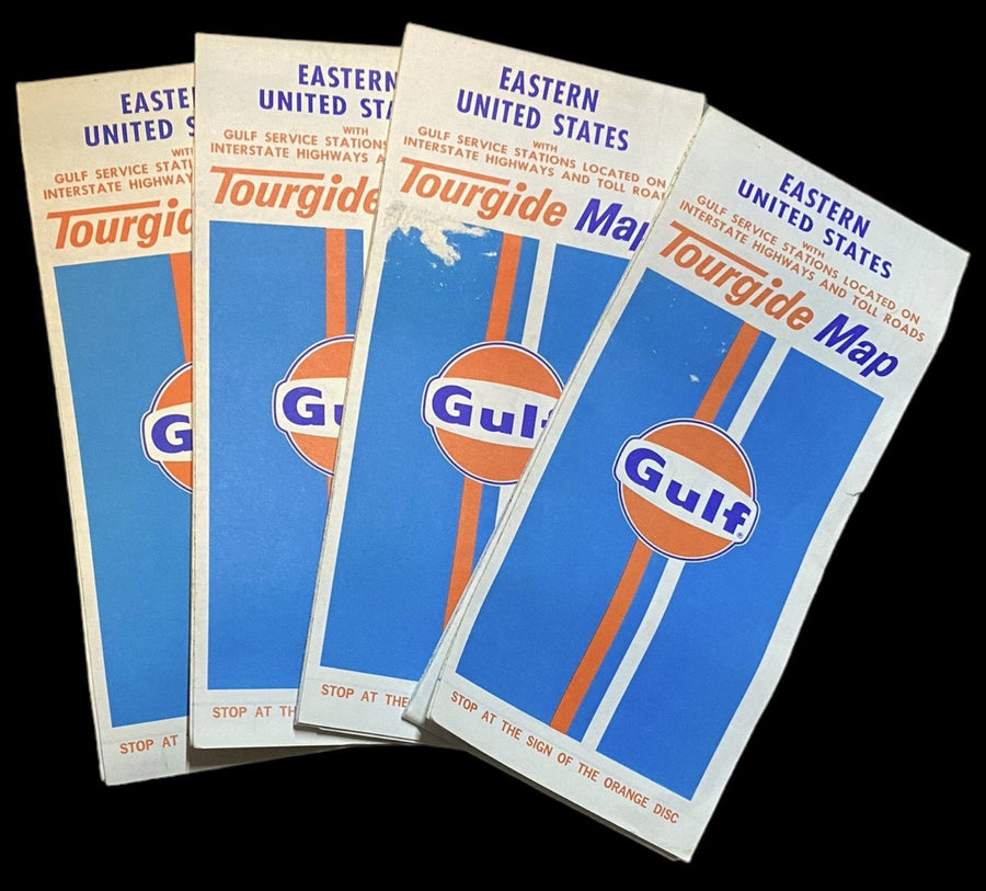 United States Tourgide Map Antique Gulf Northeastern Southeast Vintage Set of 4