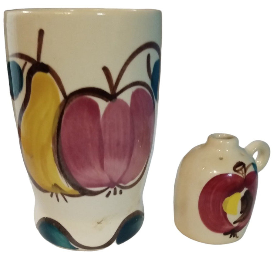 Pitcher Set Antique Purinton Vintage Apples Pears Pitchers Tumbler Pepper Shaker