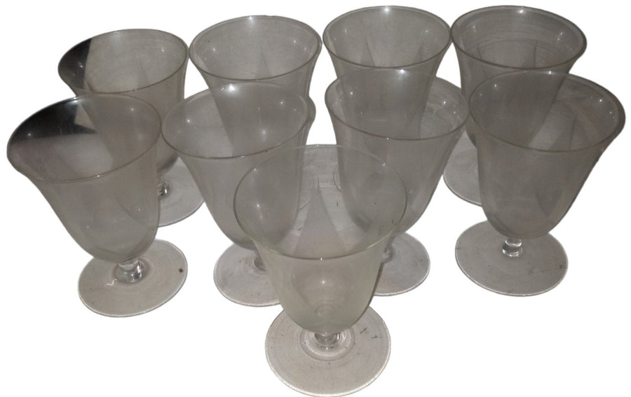 Goblet Dessert Drinking Vintage Clear 5" Tall Set of 9