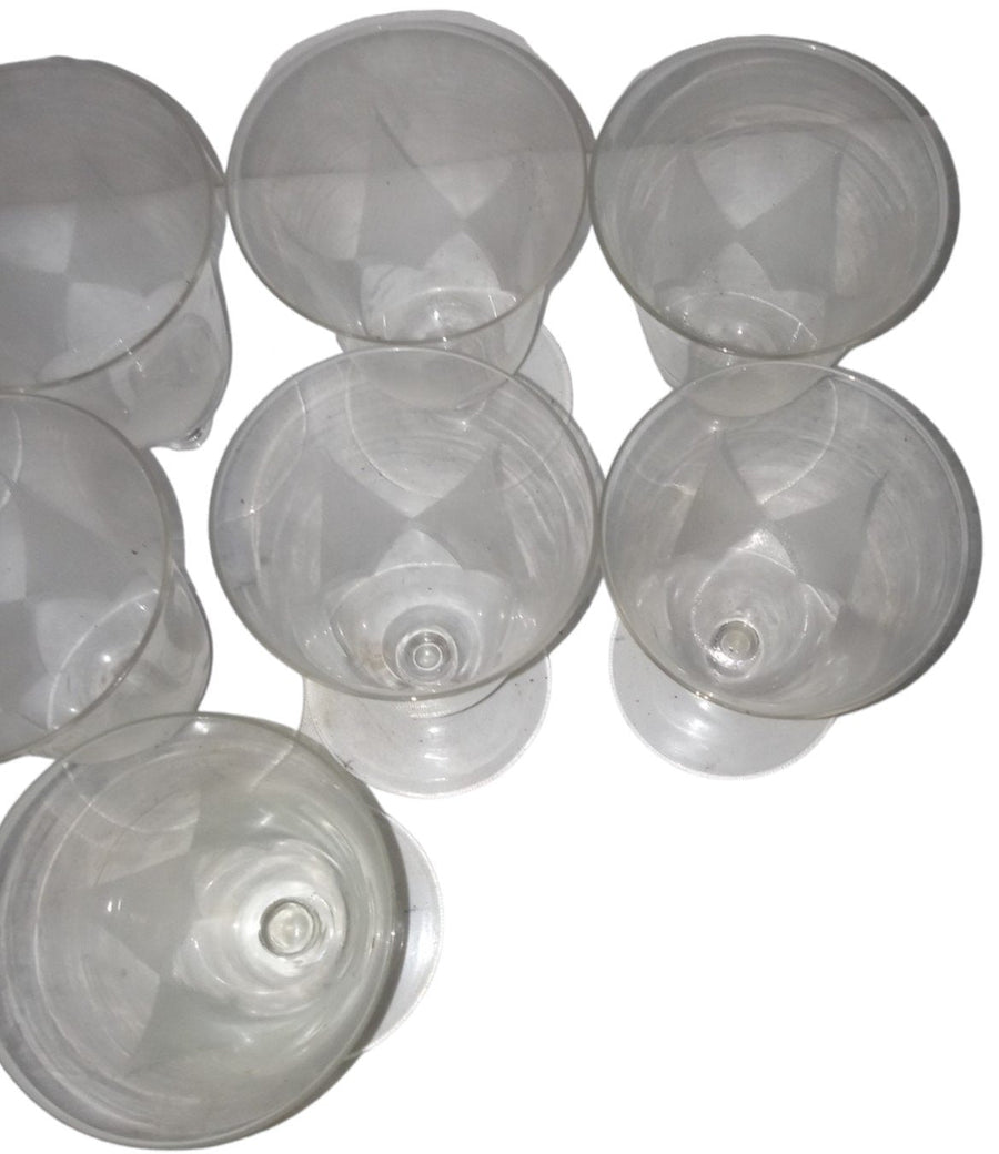 Goblet Dessert Drinking Vintage Clear 5" Tall Set of 9