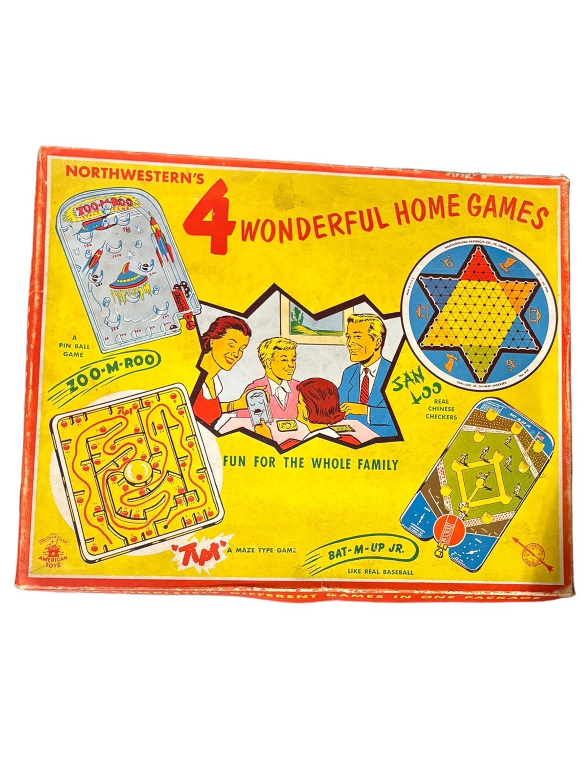 Four Wonderful Home Games Chinese Checkers Zoo-M-Roo Bat-M-Up Jr. Tiptm
