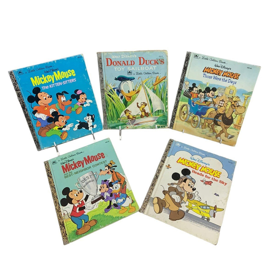 Little Golden Books Mickey Mouse Lot 5 Disney Stories Vintage
