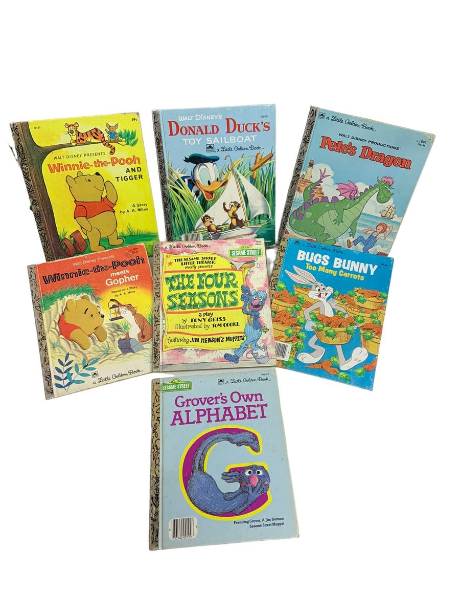 Little Golden Books Disney Lot 7 Assorted Bugs Bunny Sesame St Winnie The Pooh