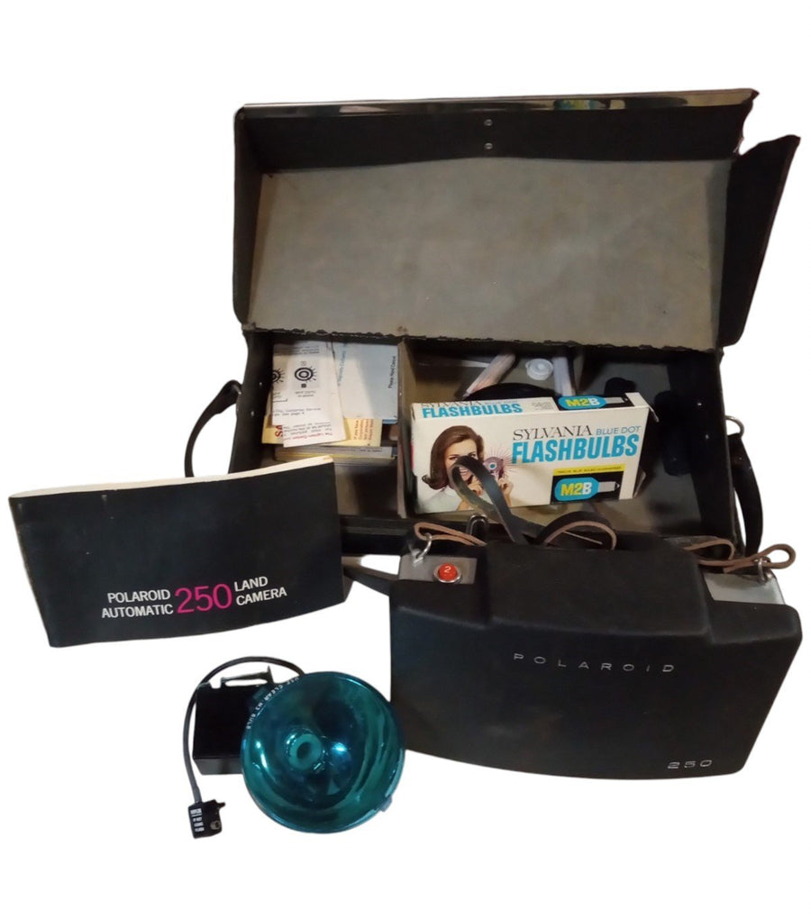 Polaroid 250 Land Camera With Case Vintage Collectible Nostalgic Photography