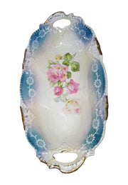 German Handpainted Ceramic Dishes Set Of 2 Set Antique Collectible Decorative