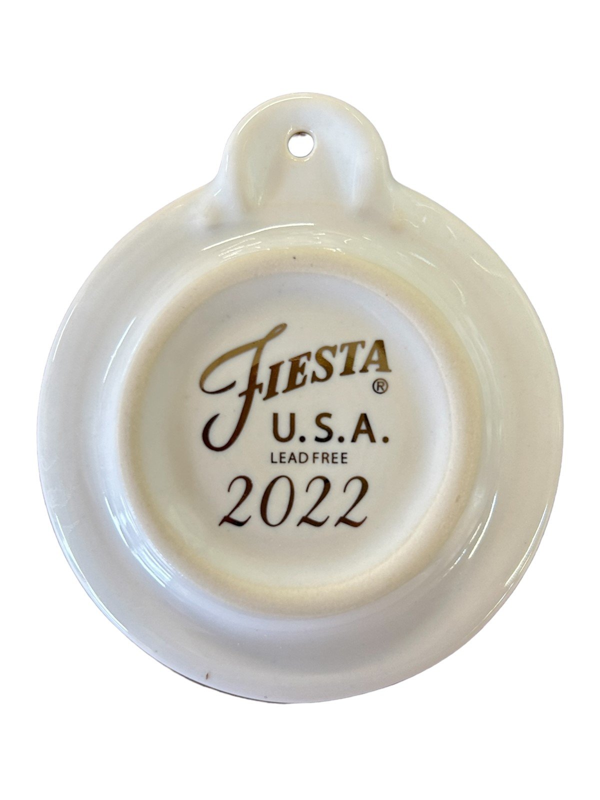 Fiesta Ware Holly Ornament 2022 Ceramic China Homer Laughlin White Christmas