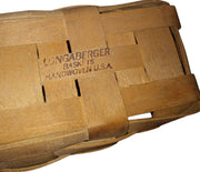 Longaberger Baskets Vintage Handwoven Rectangular with Stationary Handle 1985