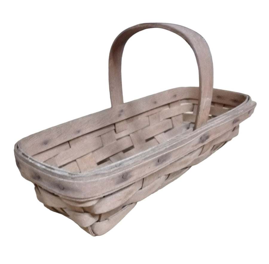 Longaberger Baskets Vintage Handwoven Rectangular with Stationary Handle 1980