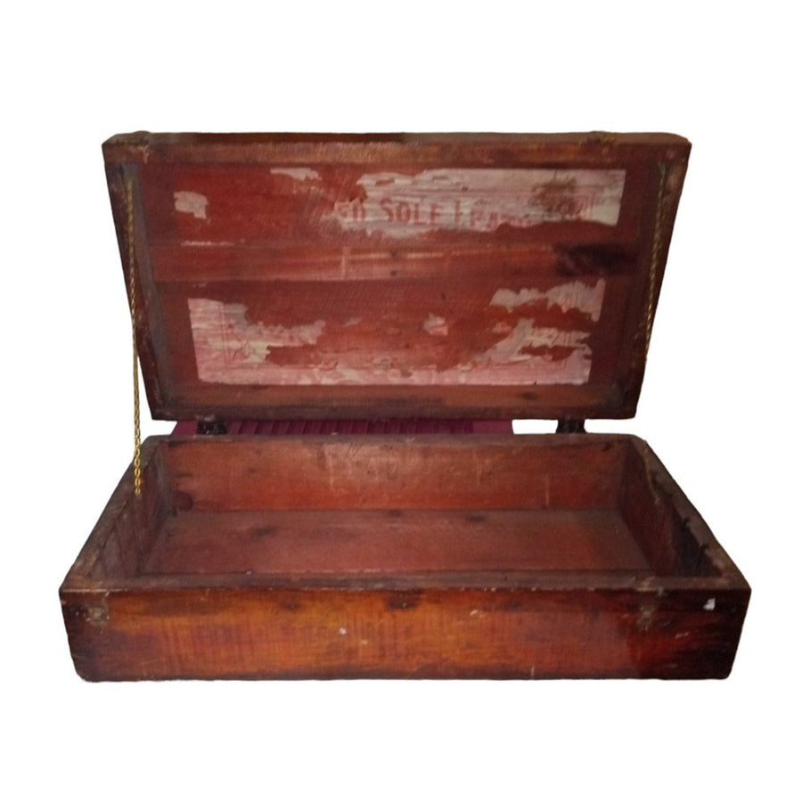 Leather Chest Vintage Collectible Antique Rustic Rare Storage