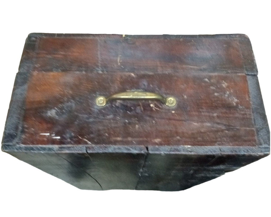 Leather Chest Vintage Collectible Antique Rustic Rare Storage