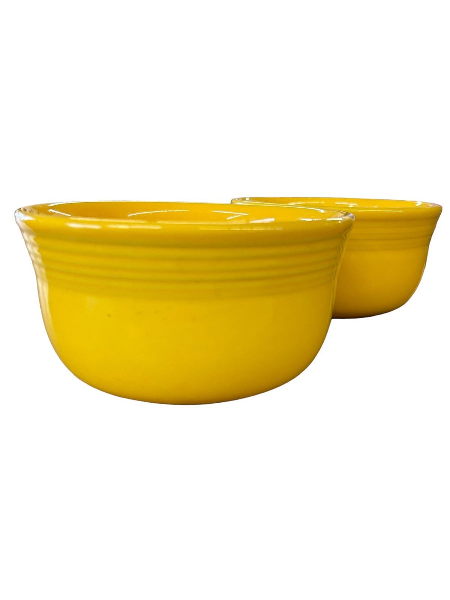 Fiesta - Daffodil Yellow Gusto Bowl Pair Homer Laughlin Ceramic Dish Kitchenware