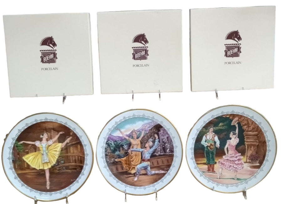 Boehm Tribute to the Ballet Antique Handcrafted Bone China Vintage Set of 3