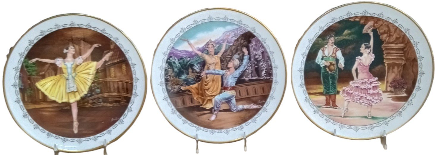 Boehm Tribute to the Ballet Antique Handcrafted Bone China Vintage Set of 3