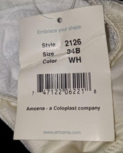 Amoena Bra White Style 2126 Size 34B New from Lingerie Store with Tags Hanger