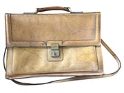 Crown New York Leather Messenger Bag Light brown