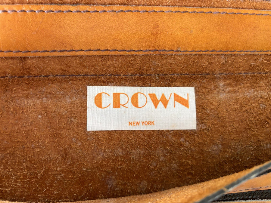 Crown New York Leather Messenger Bag Light brown