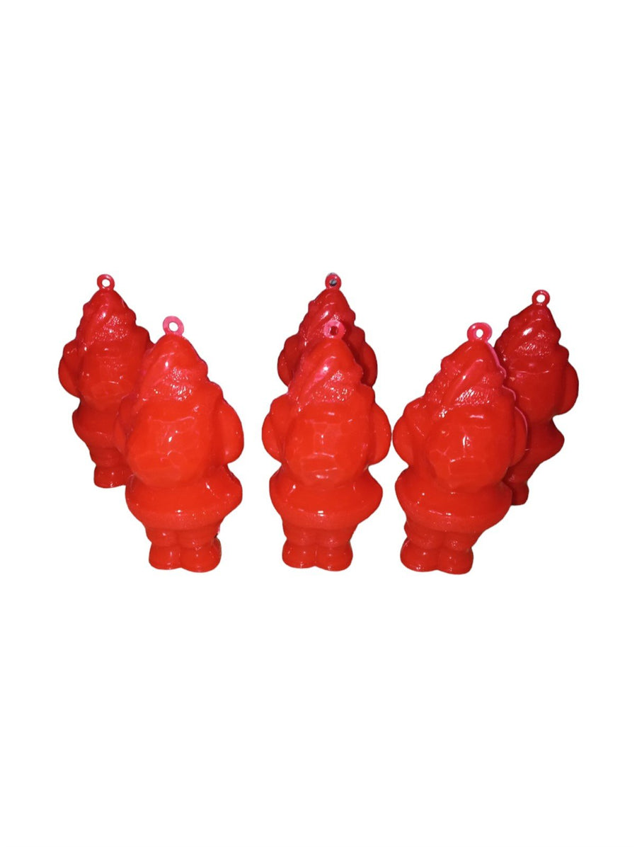 Santa Claus Shaped Red Christmas Ornaments Vintage Collectible Festive Decor