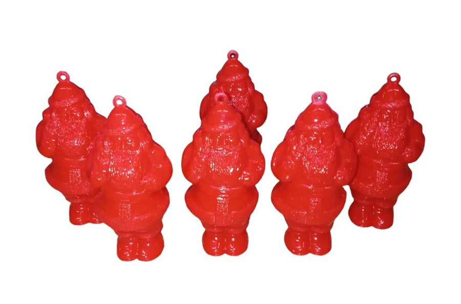 Santa Claus Shaped Red Christmas Ornaments Vintage Collectible Festive Decor