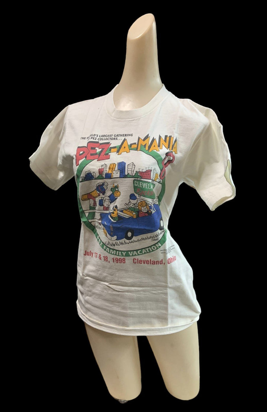 Pez-A-Mania Shirt 1988 Cleveland Ohio Pez Convention Size Small Graphic Tee