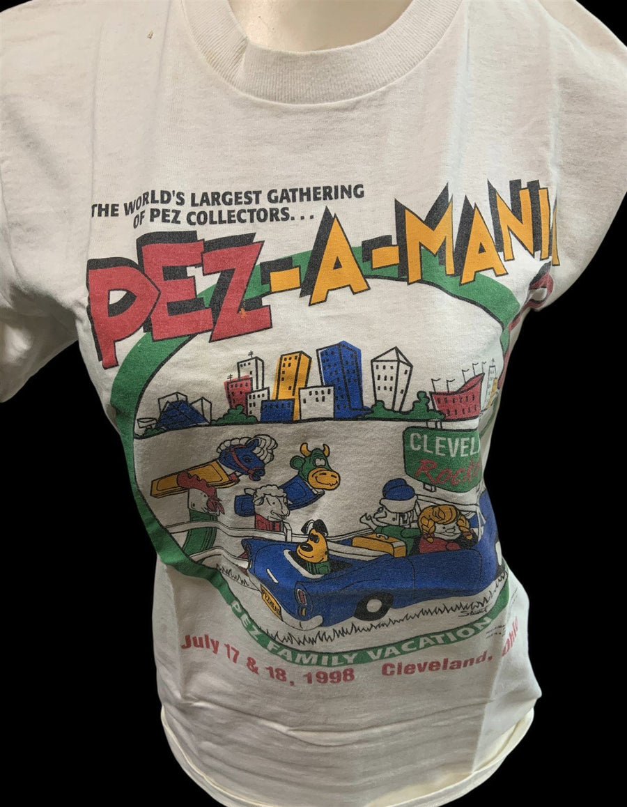 Pez-A-Mania Shirt 1988 Cleveland Ohio Pez Convention Size Small Graphic Tee